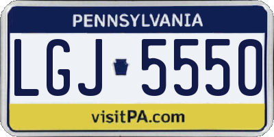 PA license plate LGJ5550