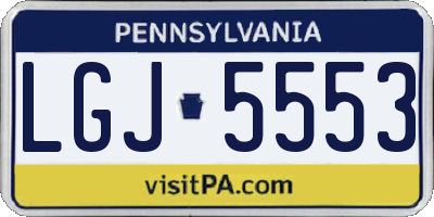 PA license plate LGJ5553