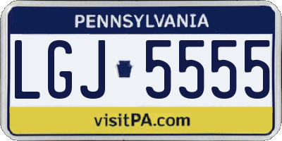 PA license plate LGJ5555