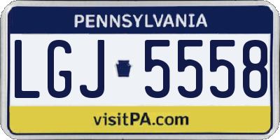 PA license plate LGJ5558