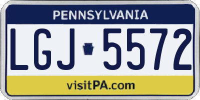 PA license plate LGJ5572