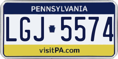 PA license plate LGJ5574