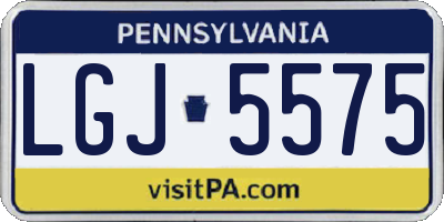 PA license plate LGJ5575