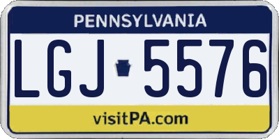 PA license plate LGJ5576