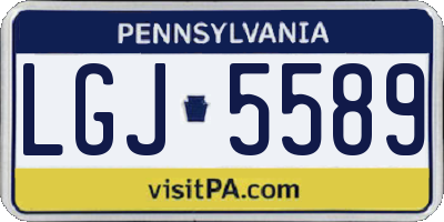 PA license plate LGJ5589