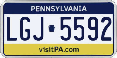 PA license plate LGJ5592