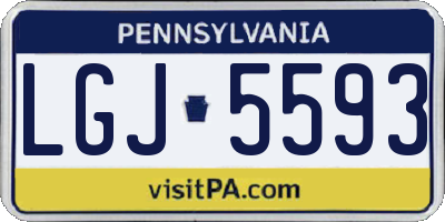 PA license plate LGJ5593