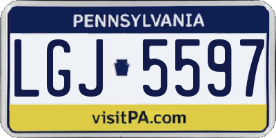 PA license plate LGJ5597