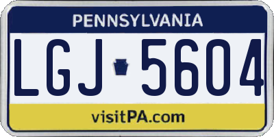 PA license plate LGJ5604