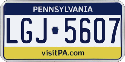 PA license plate LGJ5607