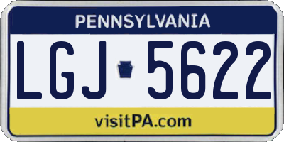 PA license plate LGJ5622