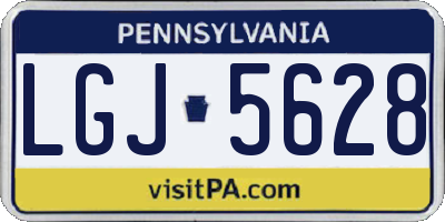 PA license plate LGJ5628