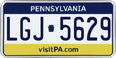 PA license plate LGJ5629