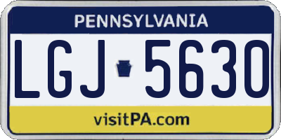 PA license plate LGJ5630