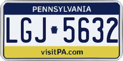 PA license plate LGJ5632