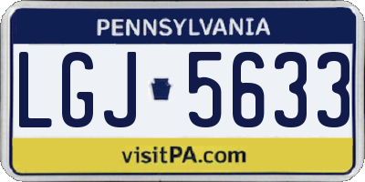 PA license plate LGJ5633