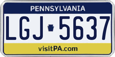 PA license plate LGJ5637