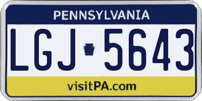 PA license plate LGJ5643