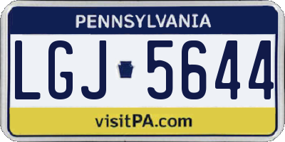 PA license plate LGJ5644