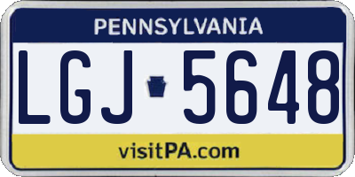 PA license plate LGJ5648