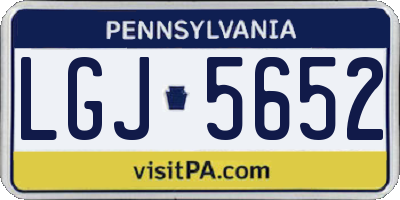 PA license plate LGJ5652