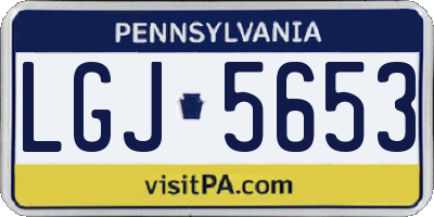 PA license plate LGJ5653