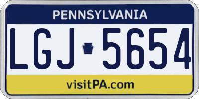PA license plate LGJ5654