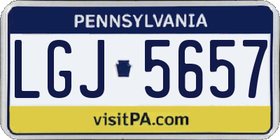 PA license plate LGJ5657