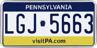 PA license plate LGJ5663