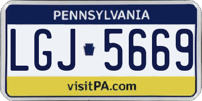 PA license plate LGJ5669