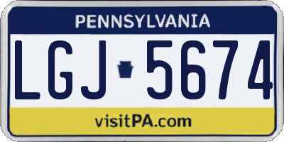PA license plate LGJ5674