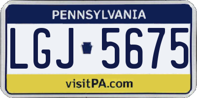PA license plate LGJ5675