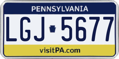 PA license plate LGJ5677