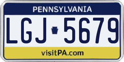 PA license plate LGJ5679