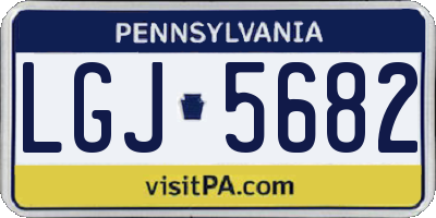 PA license plate LGJ5682