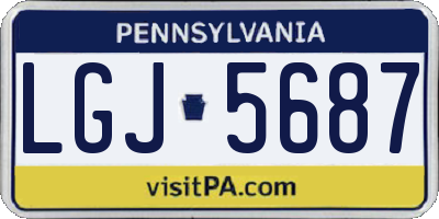 PA license plate LGJ5687