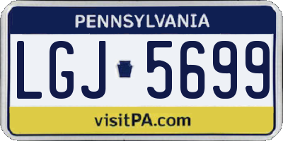 PA license plate LGJ5699