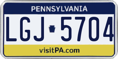 PA license plate LGJ5704