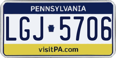 PA license plate LGJ5706