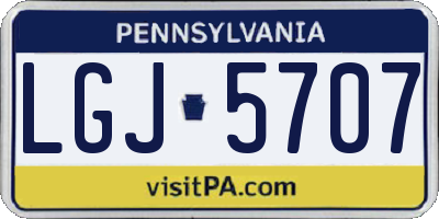 PA license plate LGJ5707