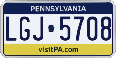 PA license plate LGJ5708