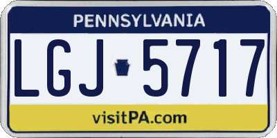 PA license plate LGJ5717