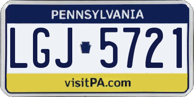 PA license plate LGJ5721