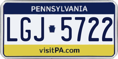 PA license plate LGJ5722