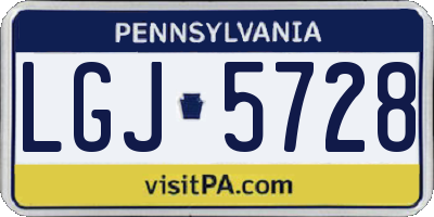 PA license plate LGJ5728