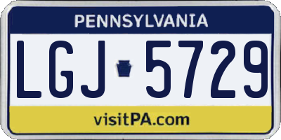 PA license plate LGJ5729
