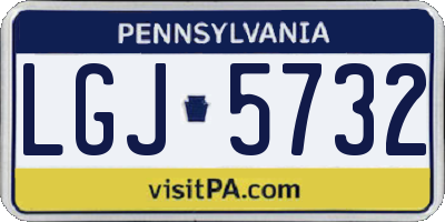 PA license plate LGJ5732