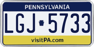 PA license plate LGJ5733