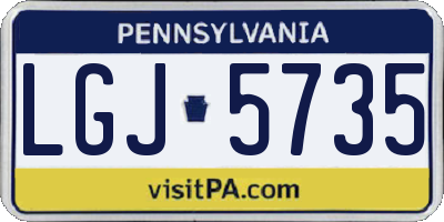 PA license plate LGJ5735