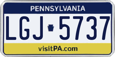 PA license plate LGJ5737